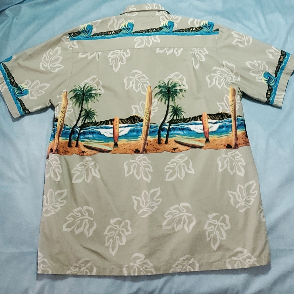 Hawaiian Surf Board Button-Up Shirt XL Vintage 90s Y2k - Picture 2 of 9